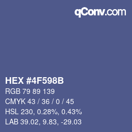 Código de color: HEX #4F598B | qconv.com