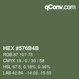 Color code: HEX #576B4B | qconv.com