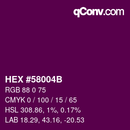 Farbcode: HEX #58004B | qconv.com