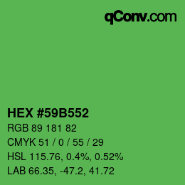 Código de color: HEX #59B552 | qconv.com