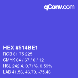 Código de color: HEX #514BE1 | qconv.com