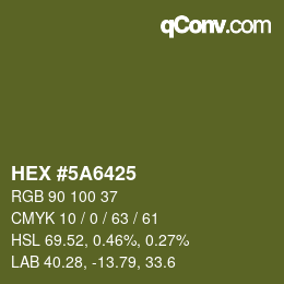 Código de color: HEX #5A6425 | qconv.com