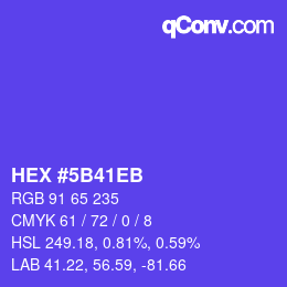 Color code: HEX #5B41EB | qconv.com