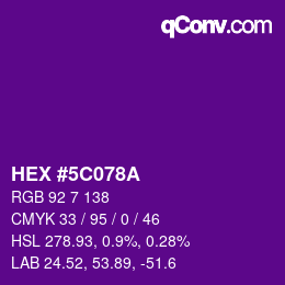 Código de color: HEX #5C078A | qconv.com