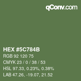 Código de color: HEX #5C784B | qconv.com