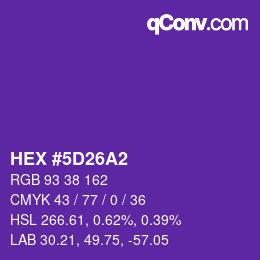 Farbcode: HEX #5D26A2 | qconv.com