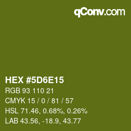 カラーコード: HEX #5D6E15 | qconv.com