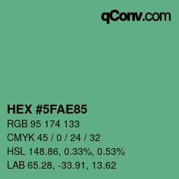 Farbcode: HEX #5FAE85 | qconv.com