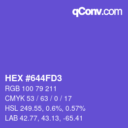 Farbcode: HEX #644FD3 | qconv.com