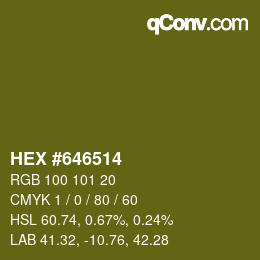 Color code: HEX #646514 | qconv.com