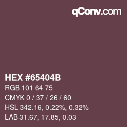 Color code: HEX #65404B | qconv.com