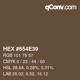 Color code: HEX #654E39 | qconv.com