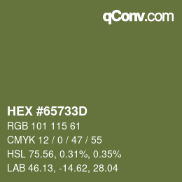 Código de color: HEX #65733D | qconv.com