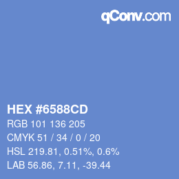 Código de color: HEX #6588CD | qconv.com