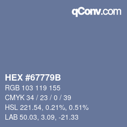 Código de color: HEX #67779B | qconv.com