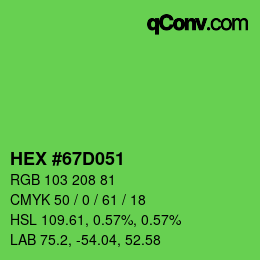 Código de color: HEX #67D051 | qconv.com