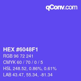 Color code: HEX #6048F1 | qconv.com