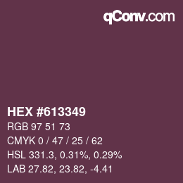 カラーコード: HEX #613349 | qconv.com