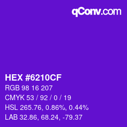 Código de color: HEX #6210CF | qconv.com