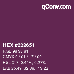 Farbcode: HEX #622651 | qconv.com