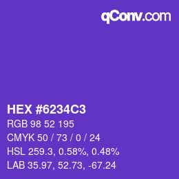 Código de color: HEX #6234C3 | qconv.com