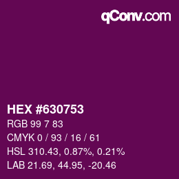 Code couleur: HEX #630753 | qconv.com