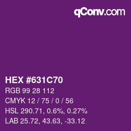 Código de color: HEX #631C70 | qconv.com