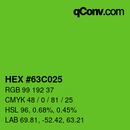 Código de color: HEX #63C025 | qconv.com