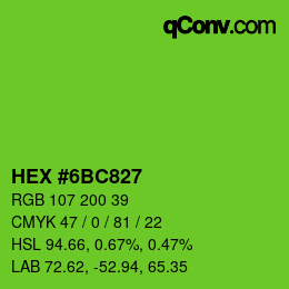 Color code: HEX #6BC827 | qconv.com