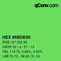 Código de color: HEX #6BDE60 | qconv.com