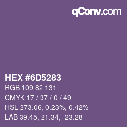 Código de color: HEX #6D5283 | qconv.com