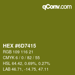 Color code: HEX #6D7415 | qconv.com