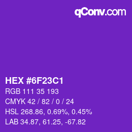 Código de color: HEX #6F23C1 | qconv.com