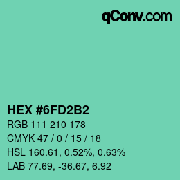 Código de color: HEX #6FD2B2 | qconv.com