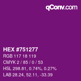 Color code: HEX #751277 | qconv.com