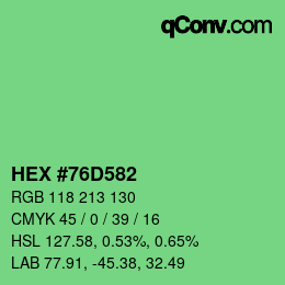 Código de color: HEX #76D582 | qconv.com