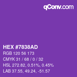 Código de color: HEX #7838AD | qconv.com