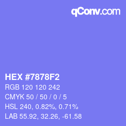 Farbcode: HEX #7878F2 | qconv.com