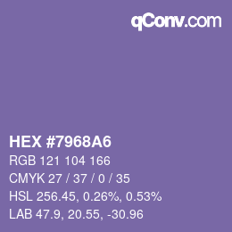 Color code: HEX #7968A6 | qconv.com