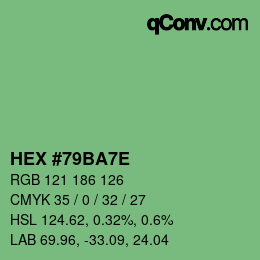 Color code: HEX #79BA7E | qconv.com