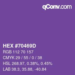 Color code: HEX #70469D | qconv.com