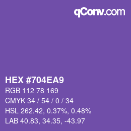 Code couleur: HEX #704EA9 | qconv.com