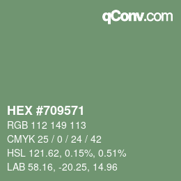 Código de color: HEX #709571 | qconv.com