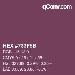 Color code: HEX #733F5B | qconv.com