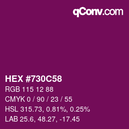 Farbcode: HEX #730C58 | qconv.com