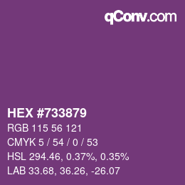 Código de color: HEX #733879 | qconv.com