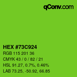 Color code: HEX #73C924 | qconv.com