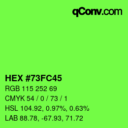 Color code: HEX #73FC45 | qconv.com