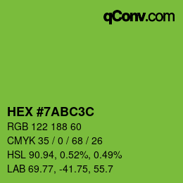 Código de color: HEX #7ABC3C | qconv.com