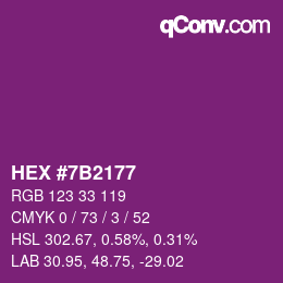 Código de color: HEX #7B2177 | qconv.com